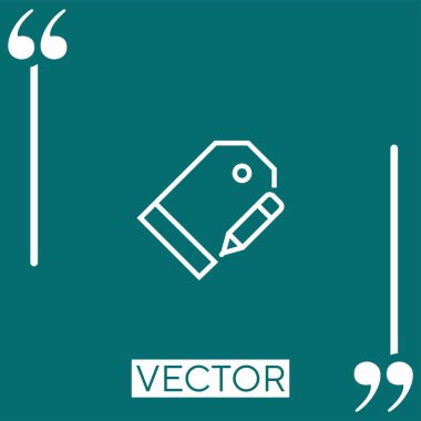 Fiyat etiketi vektör simgesi doğrusal simgesi. Düzenlenebilir vuruş çizgisi