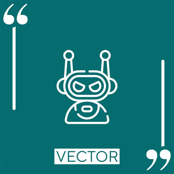 Bot Vector Icon Icono Lineal Línea Acariciada Editable — Vector de stock