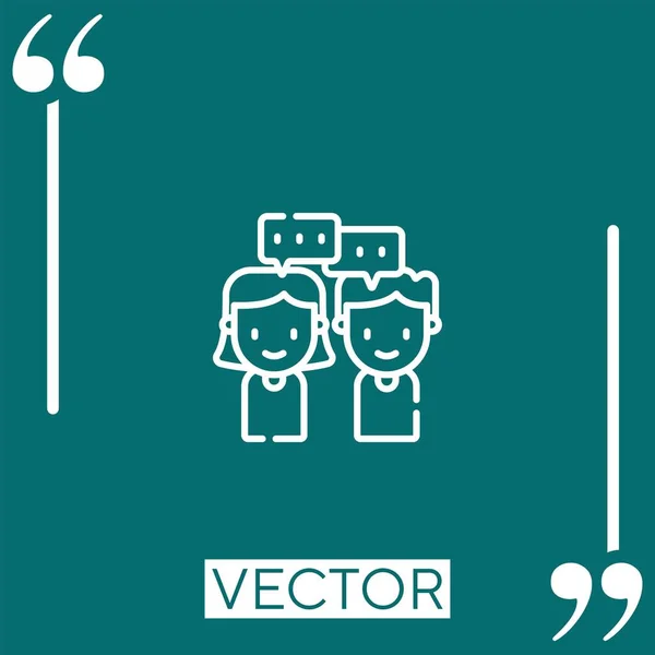 Icône Vectorielle Conversation Icône Linéaire Ligne Caressée Modifiable — Image vectorielle