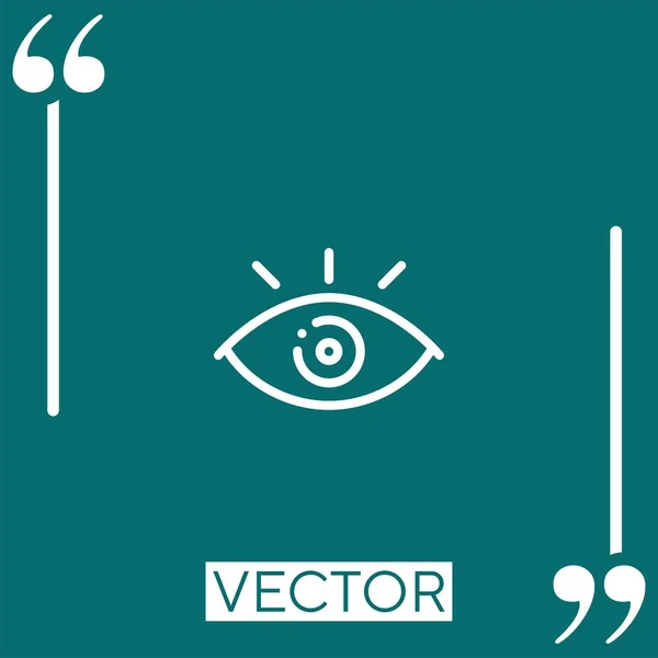 Icono Del Vector Ocular Icono Lineal Línea Acariciada Editable — Vector de stock