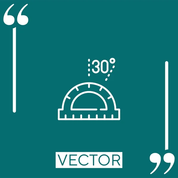 Ruler Vector Icon Icono Lineal Línea Acariciada Editable — Vector de stock