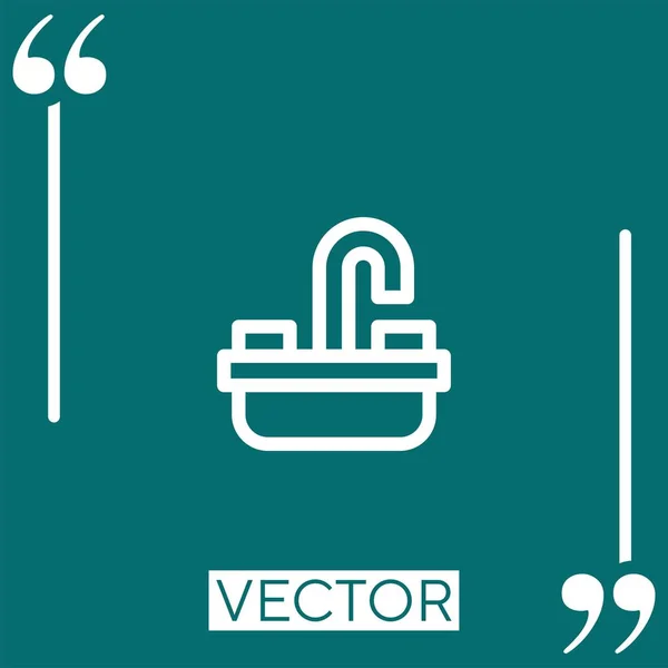 Ícone Vetor Pia Ícone Linear Linha Encadeada Editável — Vetor de Stock