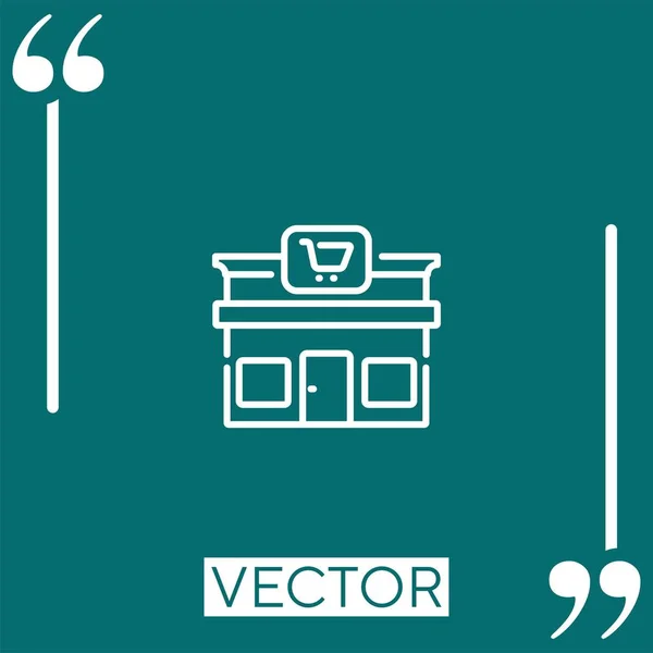 Ícone Vetorial Loja Ícone Linear Linha Encadeada Editável — Vetor de Stock