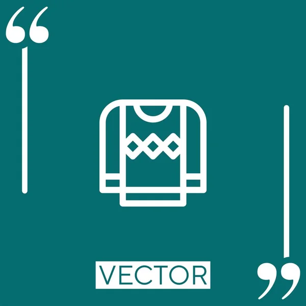 Pullover Vektor Symbol Lineares Symbol Bearbeitbare Strichlinie — Stockvektor