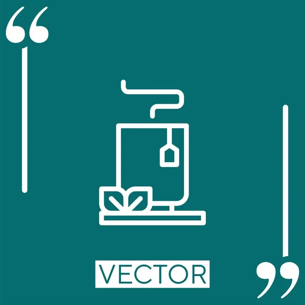 Tea Time Vector Icon Linear Icon Editable Stroked Line — Stock Vector