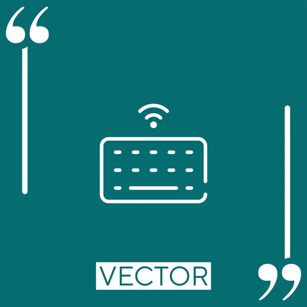 Icono Vector Teclado Inalámbrico Icono Lineal Línea Acariciada Editable — Vector de stock