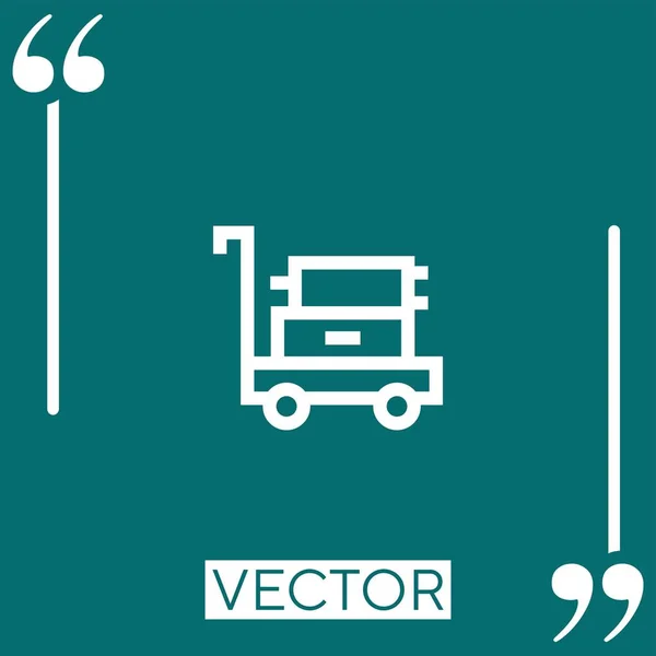 Icono Del Vector Equipaje Icono Lineal Línea Acariciada Editable — Vector de stock