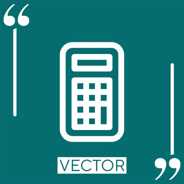 Calculadora Vector Icono Icono Lineal Línea Acariciada Editable — Vector de stock