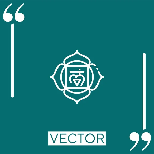 Muladhara Vector Icon Icono Lineal Línea Acariciada Editable — Vector de stock