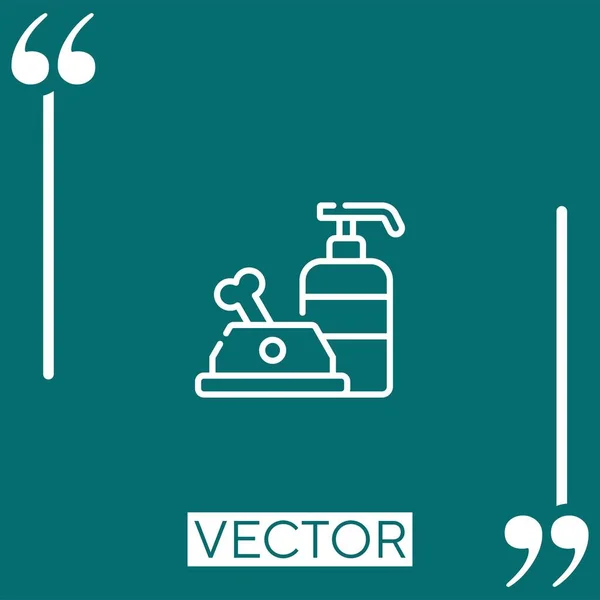 Pet Vektor Symbol Lineares Symbol Bearbeitbare Strichlinie — Stockvektor