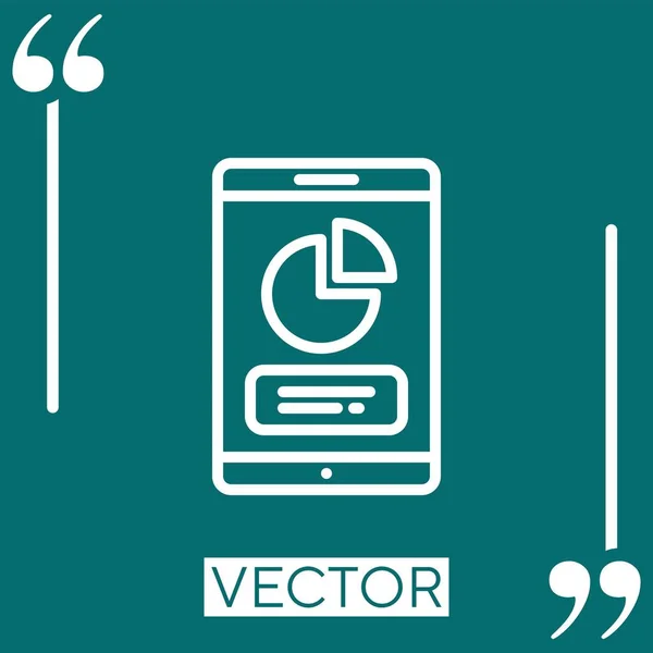 Icône Vectorielle Tablette Icône Linéaire Ligne Caressée Modifiable — Image vectorielle