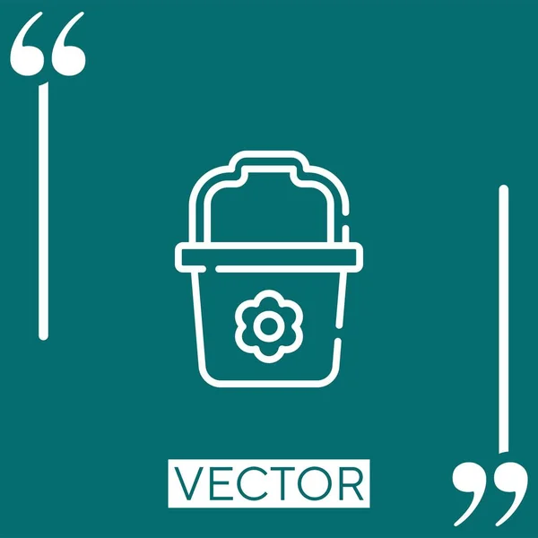 Bucket Vektor Symbol Lineares Symbol Bearbeitbare Strichlinie — Stockvektor