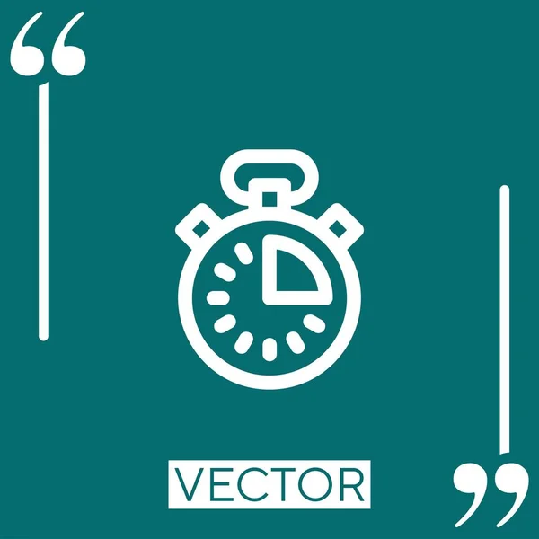 Cronómetro Vector Icono Icono Lineal Línea Acariciada Editable — Vector de stock