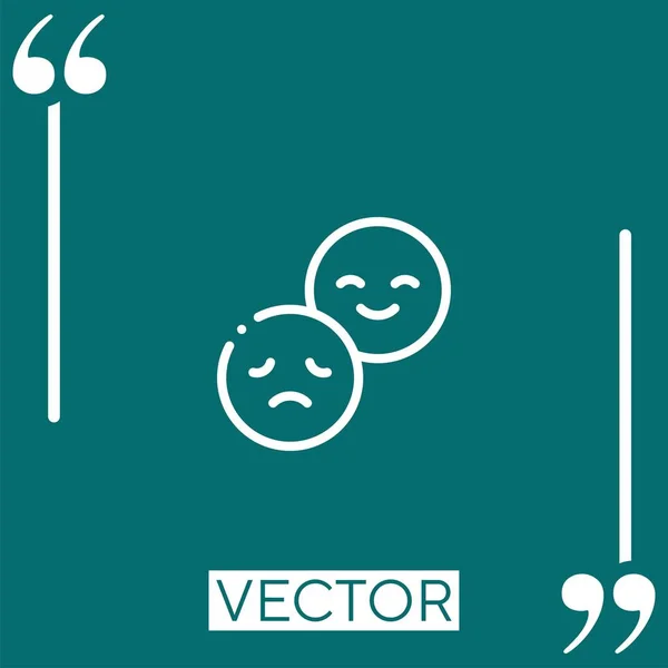 Emoticonos Vector Icono Icono Lineal Línea Acariciada Editable — Archivo Imágenes Vectoriales