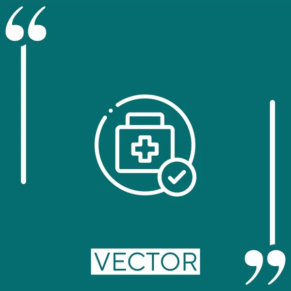 Icono Del Vector Soporte Médico Icono Lineal Línea Acariciada Editable — Archivo Imágenes Vectoriales