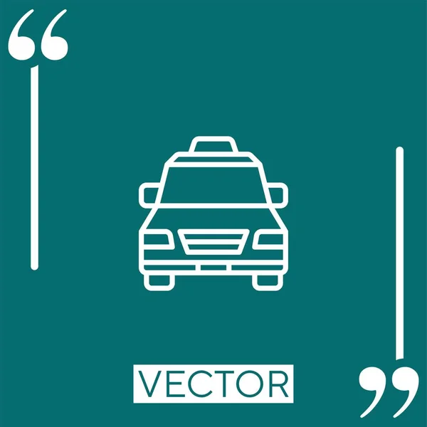 Taxi Vektor Symbol Lineares Symbol Bearbeitbare Strichlinie — Stockvektor