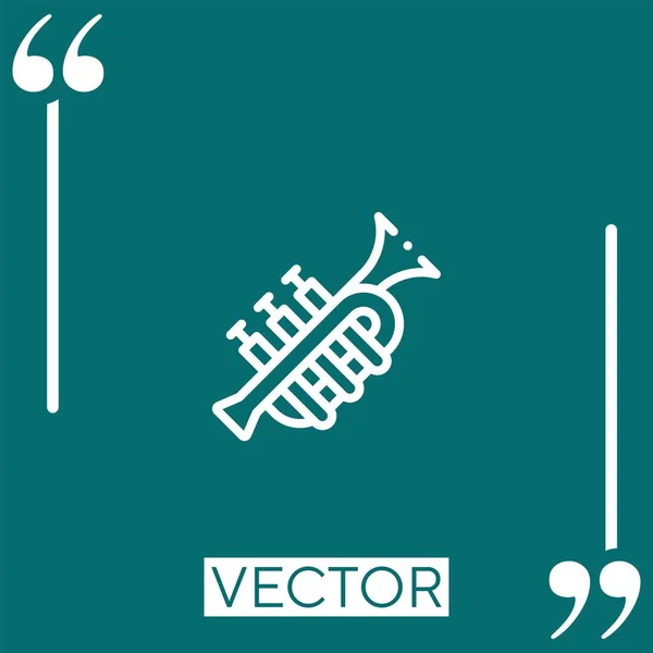 Pictograma Vectorială Trâmbiță Pictograma Liniară Linie Stroked Editabilă — Vector de stoc