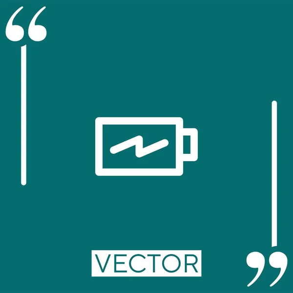 Icono Del Vector Batería Icono Lineal Línea Acariciada Editable — Vector de stock