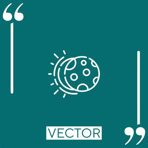 Eclipse Vector Icon Lineares Symbol Bearbeitbare Strichlinie — Stockvektor