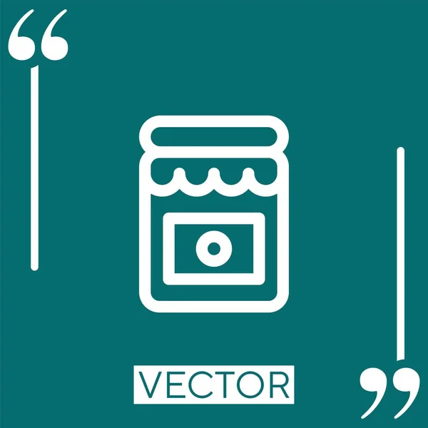 Jam Vector Icon Icono Lineal Línea Acariciada Editable — Vector de stock