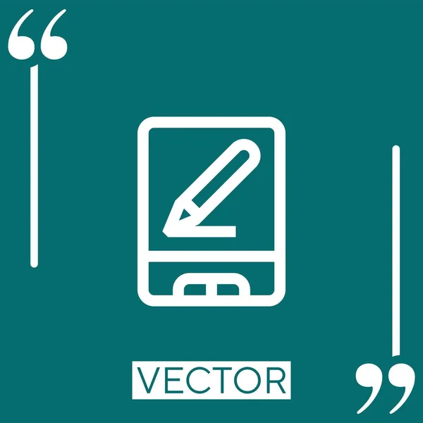 Tablet Vektor Symbol Lineares Symbol Bearbeitbare Strichlinie — Stockvektor