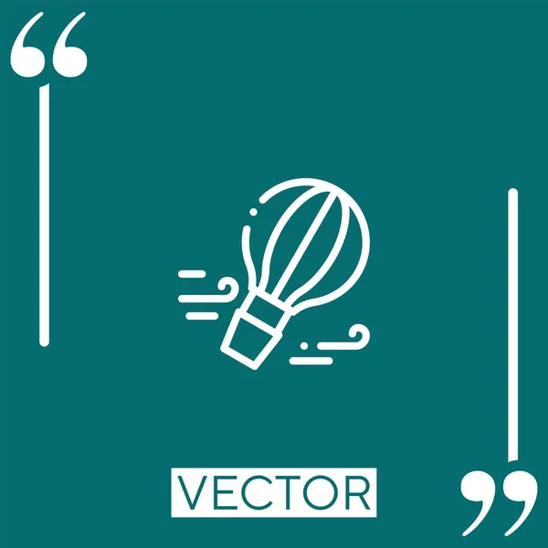 Icône Vectorielle Ballon Air Chaud Icône Linéaire Ligne Caressée Modifiable — Image vectorielle