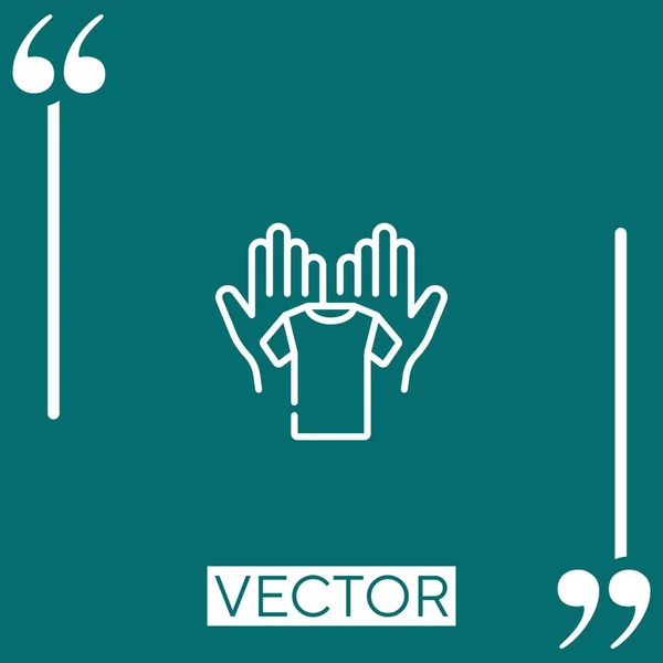 Icono Del Vector Lavandería Icono Lineal Línea Acariciada Editable — Archivo Imágenes Vectoriales