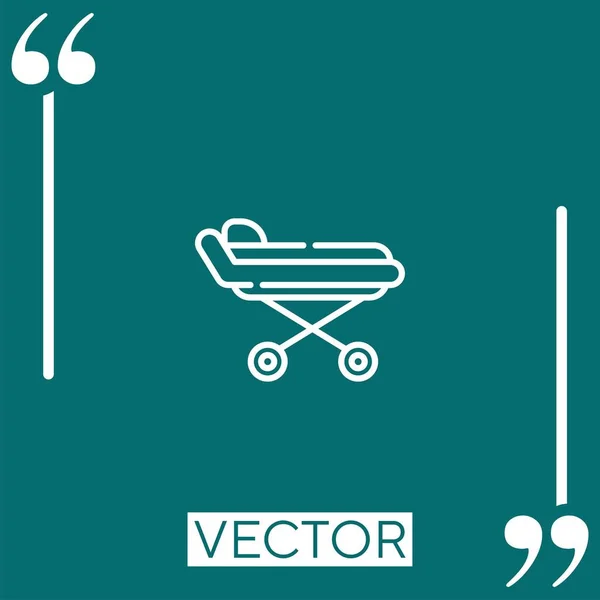 Stretcher Vector Icon Linear Icon Editable Stroked Line — Stock Vector