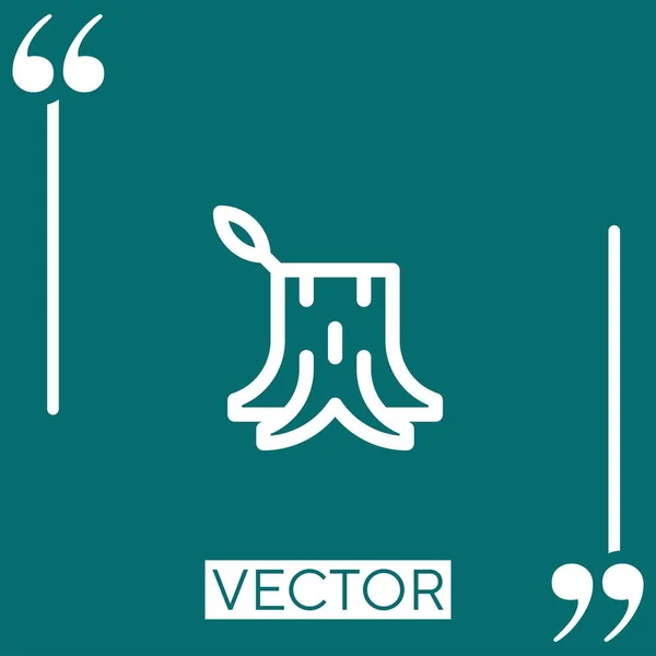 Baumstumpf Vektor Symbol Lineares Symbol Bearbeitbare Strichlinie — Stockvektor