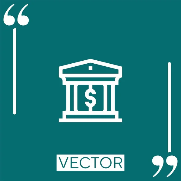 Icono Del Vector Bancario Icono Lineal Línea Acariciada Editable — Vector de stock