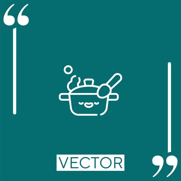 Ícone Vetor Cozinha Ícone Linear Linha Encadeada Editável — Vetor de Stock