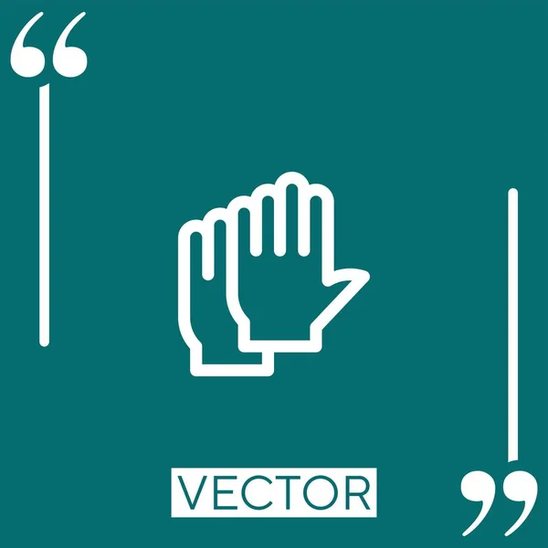 Handschuhe Vektor Symbol Lineares Symbol Bearbeitbare Strichlinie — Stockvektor