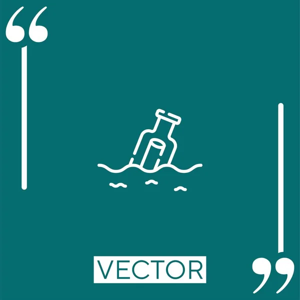 Mensaje Icono Vector Botella Icono Lineal Línea Acariciada Editable — Vector de stock