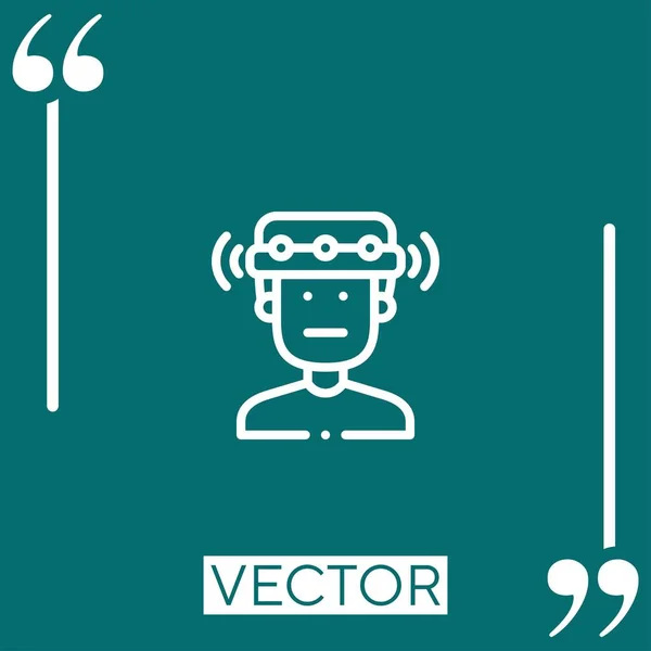 Control Mental Icono Vectorial Icono Lineal Línea Acariciada Editable — Vector de stock