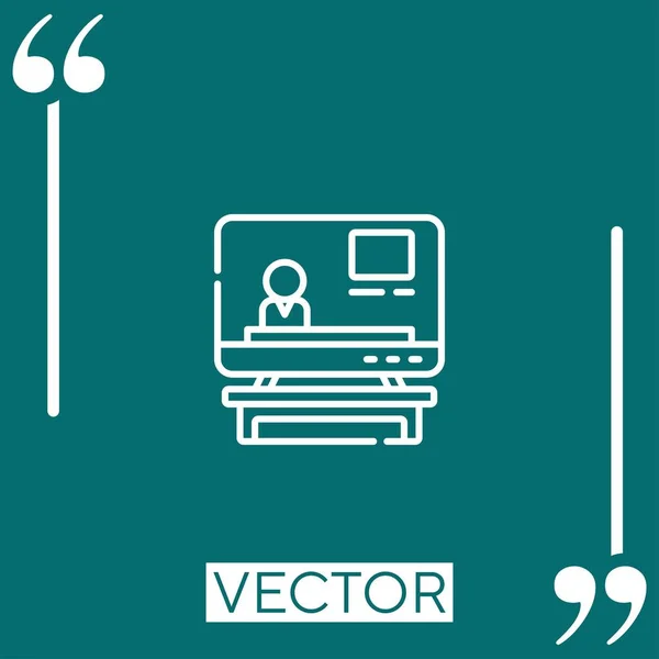 News Report Vector Icon Icono Lineal Línea Acariciada Editable — Archivo Imágenes Vectoriales