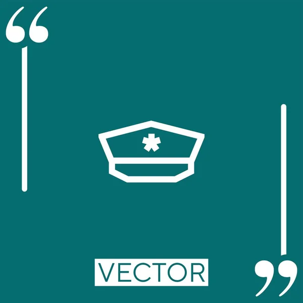 Policía Sombrero Icono Vector Icono Lineal Línea Acariciada Editable — Vector de stock