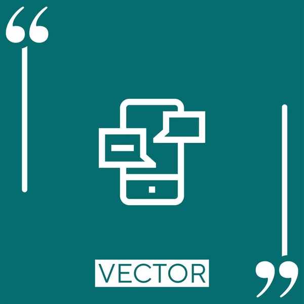 Ícone Vetor Chat Ícone Linear Linha Encadeada Editável — Vetor de Stock