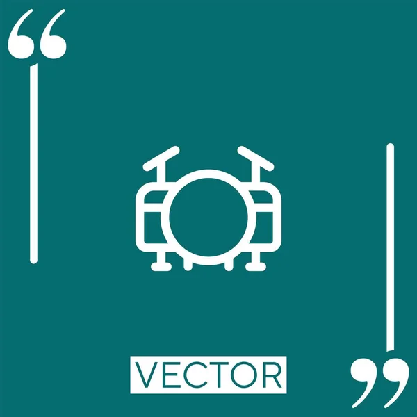 Ícone Vetor Tambor Ícone Linear Linha Encadeada Editável — Vetor de Stock