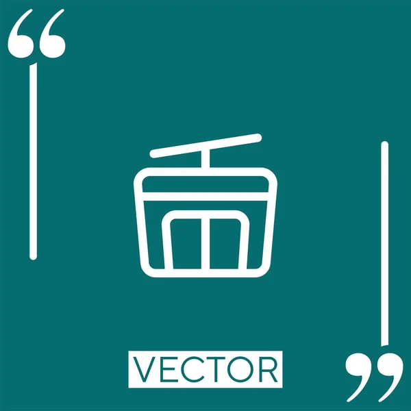 Icono Vector Funicular Icono Lineal Línea Acariciada Editable — Vector de stock