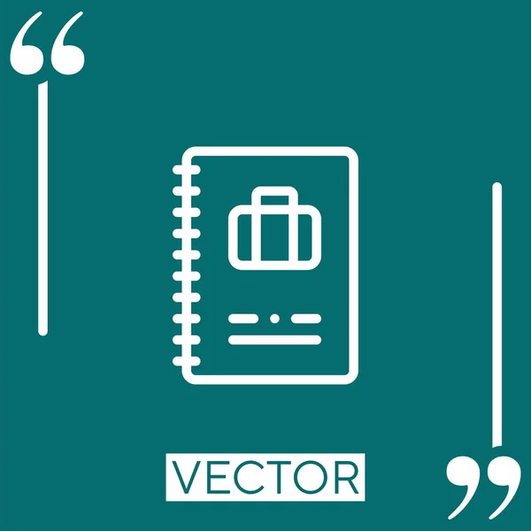 Ícone Vetor Notas Ícone Linear Linha Encadeada Editável — Vetor de Stock