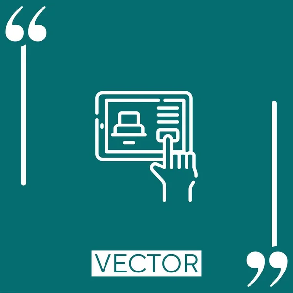 Online Booking Vector Icon Icono Lineal Línea Acariciada Editable — Archivo Imágenes Vectoriales