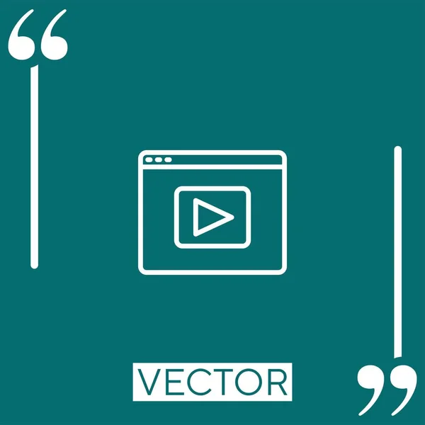 Website Vektorsymbol Lineares Symbol Bearbeitbare Strichlinie — Stockvektor