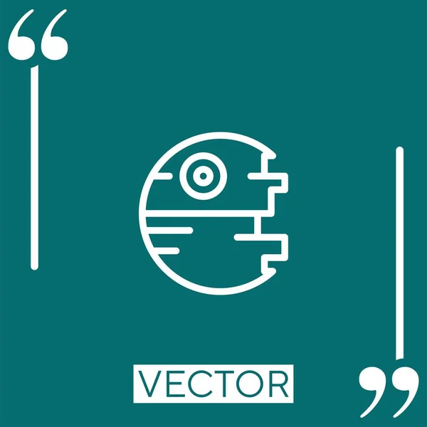 Death Star Vector Icon Linear Icon Editable Stroked Line — Stock Vector
