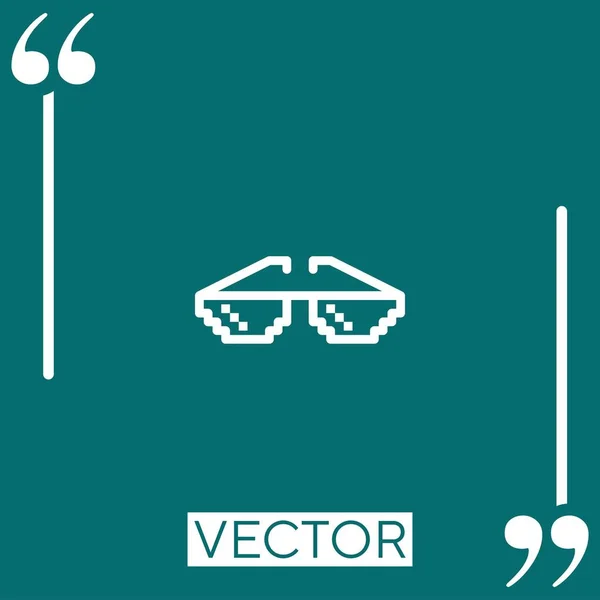 Иконка Вектора Очков Линейная Редактируемая Линия — стоковый вектор