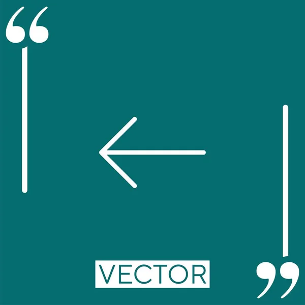 Linkes Vektorsymbol Lineares Symbol Bearbeitbare Strichlinie — Stockvektor