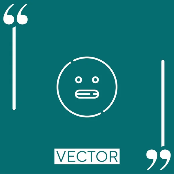 Icono Vector Sonriente Icono Lineal Línea Acariciada Editable — Vector de stock