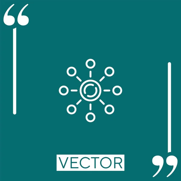 Ikona Vektoru Sítě Lineární Ikona Upravitelná Čára — Stockový vektor