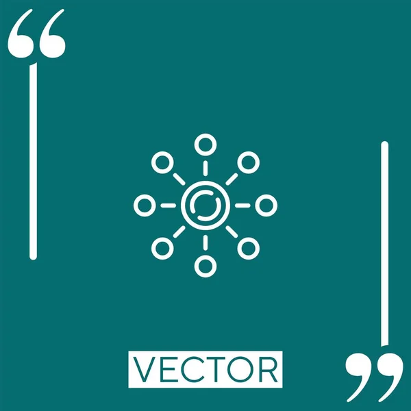 Ícone Vetor Rede Ícone Linear Linha Encadeada Editável — Vetor de Stock