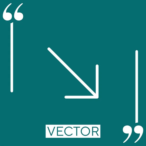 Abajo Icono Del Vector Icono Lineal Línea Acariciada Editable — Vector de stock