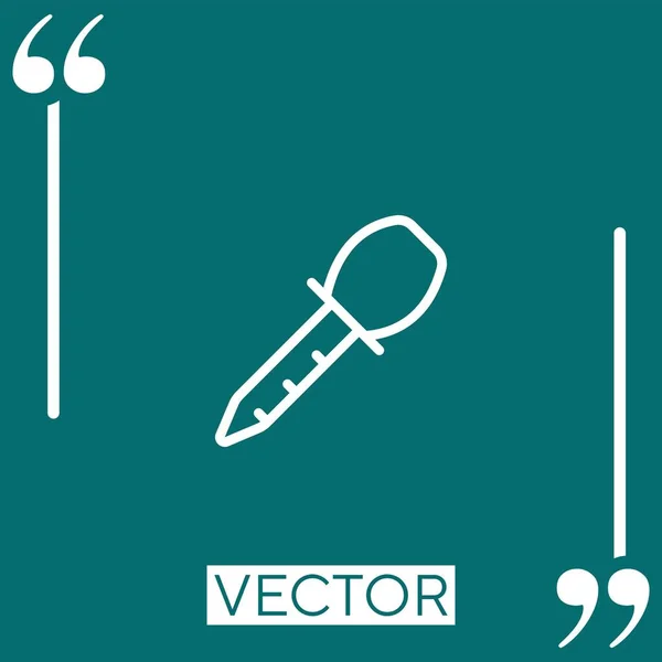 Dropper Vector Icon Icono Lineal Línea Acariciada Editable — Vector de stock